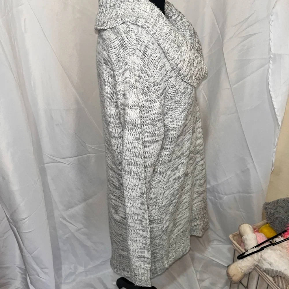 AB Studio Light Gray Cowl Neck Sweater Dress Sz L